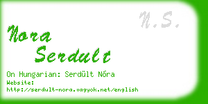 nora serdult business card