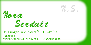 nora serdult business card